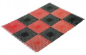 Коврик придверный Vortex "Травка", 42х56см, черно-красный, полиэтилен, 23006 (арт. 621621)