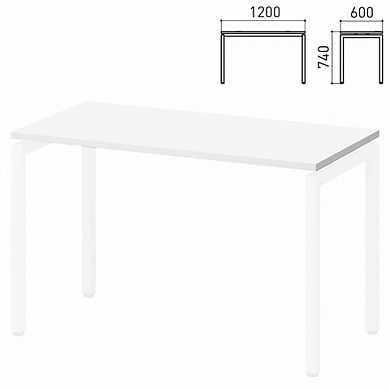 Столешница стола на металлокаркасе "Кубика", 1200х600х740 мм, белый, 402726-290 (арт. 640843)