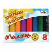 Пластилин восковой ГАММА "Малыш", 8 цветов, 72 г, европодвес, 281039 (арт. 103617)