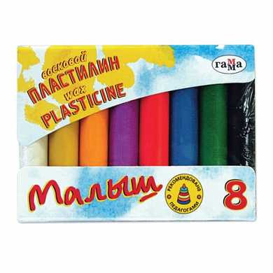 Пластилин восковой ГАММА "Малыш", 8 цветов, 72 г, европодвес, 281039 (арт. 103617) купить в интернет-магазине ТОО Снабжающая компания от 441 T, а также и другие Пластилин на сайте dulat.kz оптом и в розницу