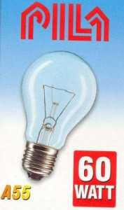 Лампа накаливания Pila A55 E27 60W Лон Прозрачная (арт. 5172)