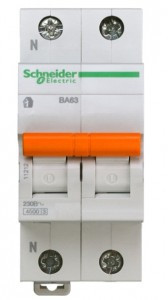 Schneider Domovoy автоматический выкл. ВА63 1P+N 20А 4,5кА х-ка C 11214 (арт. 582449)