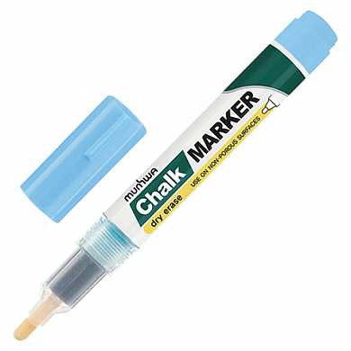 Маркер меловой MUNHWA "Chalk Marker", сухостираемый, 3 мм, на спиртовой основе, голубой, CM-02 (арт. 151486)