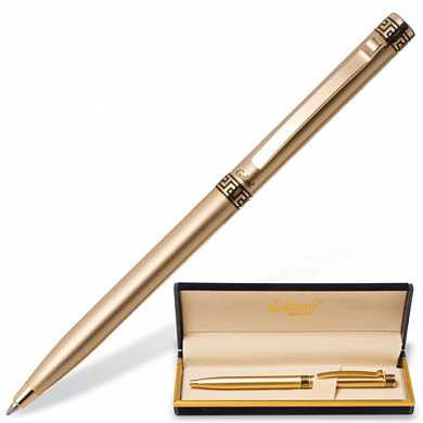 Ручка подарочная шариковая GALANT "Ingrid", тонкий корпус, золотистый, золотистые детали, пишущий узел 0,7 мм, синяя, 141008 (арт. 141008)