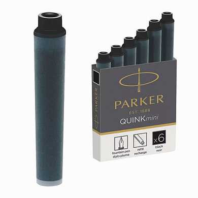 Картриджи чернильные PARKER Мини "Cartridge Quink", комплект 6 шт., 1950407, черные (арт. 142390) купить в интернет-магазине ТОО Снабжающая компания от 5 488 T, а также и другие Чернила и картриджи для перьевых ручек на сайте dulat.kz оптом и в розницу