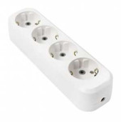 Колодка T-Plast RUKA, 4 розетки, 16А 250В, корпус АБС-пластик, белая, земля, 32-74-421-0400 (арт. 649289)
