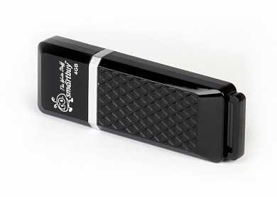 Флэш-диск USB Smartbuy Quartz series Black 16GB, черный, SB16GBQZ-K (арт. 613006)
