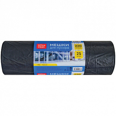 Мешки для мусора 220л OfficeClean ПВД, 88*130см, 30мкм, 25шт., черные, в рулоне (арт. 243963/И) купить в интернет-магазине ТОО Снабжающая компания от 3 724 T, а также и другие Мешки для мусора на сайте dulat.kz оптом и в розницу
