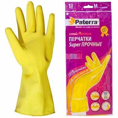 Перчатки хозяйственные резиновые PATERRA с х/б напылением, размер М (средний), 402-394 (арт. 600557) купить в интернет-магазине ТОО Снабжающая компания от 980 T, а также и другие Перчатки хозяйственные на сайте dulat.kz оптом и в розницу