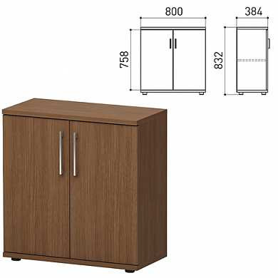 Шкаф закрытый "Директ", 800х384х832 мм, орех онтарио (КОМПЛЕКТ) (арт. 981019) купить в интернет-магазине ТОО Снабжающая компания от 82 859 T, а также и другие Мебель для руководителей "Директ" на сайте dulat.kz оптом и в розницу