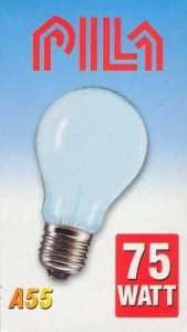 Лампа накаливания Pila A55 E27 75W Лон Матовая (арт. 5175)