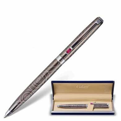 Ручка подарочная шариковая GALANT "Kawasaki", корпус серебристый с гравировкой, хромированные детали, пишущий узел 0,7 мм, синяя, 141361 (арт. 141361)