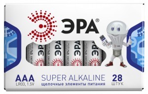 ЭРА LR03-28 Super Alkaline box 1247 (арт. 660656) купить в интернет-магазине ТОО Снабжающая компания от 343 T, а также и другие R03/AAA 286 батарейки (мизинчиковые) на сайте dulat.kz оптом и в розницу