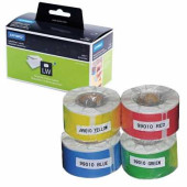 Картридж для принтеров этикеток DYMO Label Writer, этикетка 28х89 мм, в рулоне, 130 шт./рулоне, комплект 4 рулона, ассорти, S0722380 (арт. 362152)