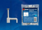 Uniel скоба квадратная пластиковая 19мм (уп. 100 шт) UCC-S19 White 100 POLYBAG (арт. 571991)