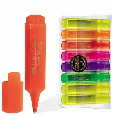 Текстмаркеры FABER-CASTELL, набор 8 шт., флуоресцентные цветные, 1-5 мм (3 желтых, оранжевый, розовый, красный, синий, зеленый), FC154662 (арт. 150368) купить в интернет-магазине ТОО Снабжающая компания от 6 027 T, а также и другие Маркеры на сайте dulat.kz оптом и в розницу