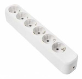 Колодка T-Plast RUKA, 6 розеток, 16А 250В, корпус АБС-пластик, белая, земля, 32-74-621-0400 (арт. 649290)