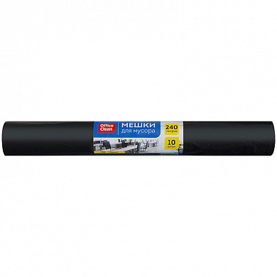 Мешки для мусора 240л OfficeClean ПВД, 88*135см, 30мкм, 10шт., черные, в рулоне (арт. 228607/П) купить в интернет-магазине ТОО Снабжающая компания от 2 415 T, а также и другие Мешки для мусора на сайте dulat.kz оптом и в розницу