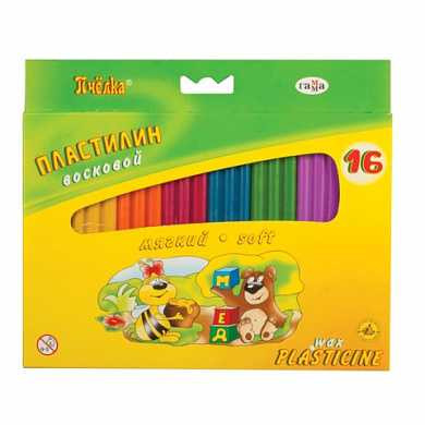 Пластилин восковой ГАММА "Пчелка", 16 цветов, 196 г, со стеком, картонная упаковка, европодвес, 280030Н (арт. 103615) купить в интернет-магазине ТОО Снабжающая компания от 1 225 T, а также и другие Пластилин на сайте dulat.kz оптом и в розницу