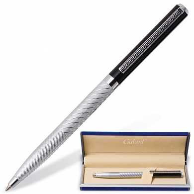 Ручка подарочная шариковая GALANT "Landsberg", корпус серебристый с черным, хромированные детали, пишущий узел 0,7 мм, синяя, 141013 (арт. 141013)