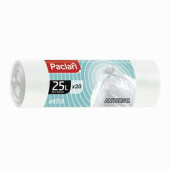 Мешки для мусора 25 л, белые, в рулоне 20 шт., ПНД, 9 мкм, 50х60 см, PACLAN "Extra", 583037 (арт. 604060)