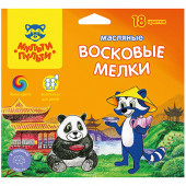 Мелки масляные Мульти-Пульти "Енот в Китае", 18цв., шестигранные, картон, европодвес (арт. OC_10469)
