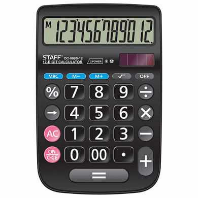 Калькулятор STAFF PLUS настольный DC-999S-12, большие кнопки, 12 разрядов, двойное питание, 160x106 мм (арт. 250426) купить в интернет-магазине ТОО Снабжающая компания от 5 292 T, а также и другие Калькуляторы настольные на сайте dulat.kz оптом и в розницу
