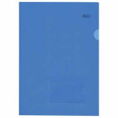 Папка-уголок с карманом для визитки, А4, синяя, 0,18 мм, AGкм4 00102, V246955 (арт. 227403)