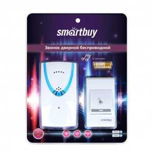 SmartBuy звонок дверной беспроводной аналог. 100м,32 мелодии, 2xAAA/A23 с кнопкой белый SBE-11-1-32 (арт. 673535)