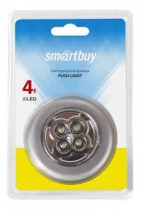 Фонарь кемпинговый Smartbuy SBF-831-S, 4 LED, 3xR03, серебро, пластик/металл (арт. 543886)