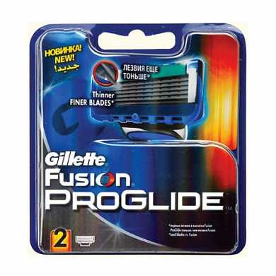 Сменные кассеты для бритья 2 шт., GILLETTE (Жиллет) "Fusion ProGlide", для мужчин (арт. 602827)