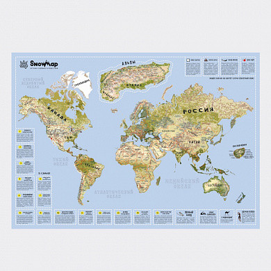 Карта со скретч-слоем Snowmap (арт. O300) купить в интернет-магазине ТОО Снабжающая компания от 11 025 T, а также и другие Декор стен на сайте dulat.kz оптом и в розницу