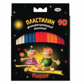 Пластилин восковой флуоресцентный ГАММА "Флюрики", 10 цветов, 128 г, со стеком, европодвес, 280036Н (арт. 103622)