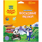 Мелки масляные Мульти-Пульти "Енот в Китае", 24цв., шестигранные, картон, европодвес (арт. OC_10459)