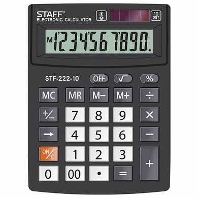 Калькулятор STAFF PLUS настольный STF-222, 10 разрядов, двойное питание, 138x103 мм (арт. 250419)