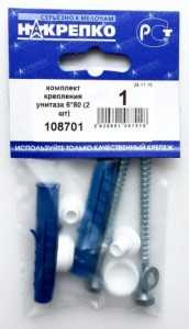 Комплект Крепления Унитаза 6*80 (2 Шт) Накрепко 108701 (арт. 416286) купить в интернет-магазине ТОО Снабжающая компания от 392 T, а также и другие Наборы крепежных изделий на сайте dulat.kz оптом и в розницу