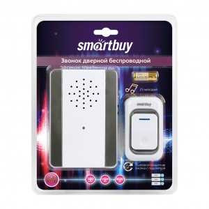 SmartBuy звонок дверной беспроводной цифр. 100м,25 мелодий, 2xAA/A23, кноп,рег.гром бел SBE11-DP7-25 (арт. 673542)