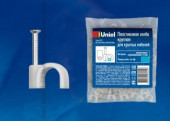 Uniel скоба круглая пластиковая 35мм (уп. 100 шт.) UCC-R35 White 100 POLYBAG (арт. 572099)