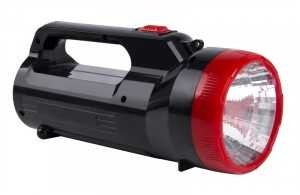 Фонарь прожекторный Smartbuy SBF-100-K (аккумулятор 4V 2Ah) 1 LED 2W + 18 LED, красный/черный, пластик, 2 режима, з/у 220V (арт. 543887)