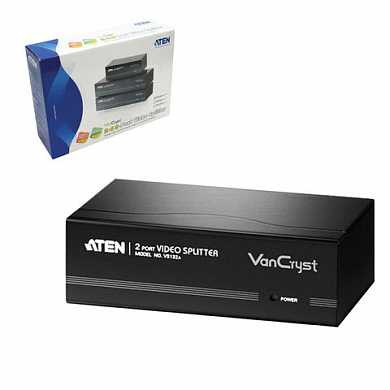 Разветвитель SVGA ATEN, 2-портовый, для передачи аналогового видео, до 2048x1536 пикселей, VS132A (арт. 511990)
