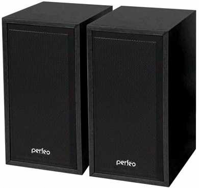 Колонки Perfeo "Cabinet" 2.0, 2х3W RMS, дерево, черный, USB, PF-84-BK (арт. 583447)