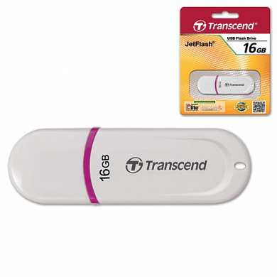 Флэш-диск 16 GB TRANSCEND JetFlash 330 USB 2.0, белый, TS16GJF330 (арт. 510964)
