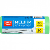 Мешки для мусора 30л OfficeClean биоразлагаемые, ПНД, 50*60см,10мкм, 20шт, прочные, зеленые, в рул. (арт. 258859)