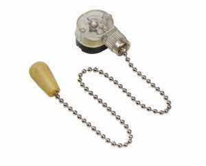 Выключатель для светильников Rexant, настенный, c деревянным наконечником и цепочкой 270 мм, серебро 32-0105 (арт. 508099)