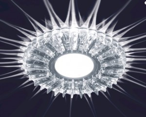 Estares св-к св/д встр. GX53 стекло ES-901 подсветка 4W(320Lm) круг 125х35мм хром IP20 (арт. 678905)