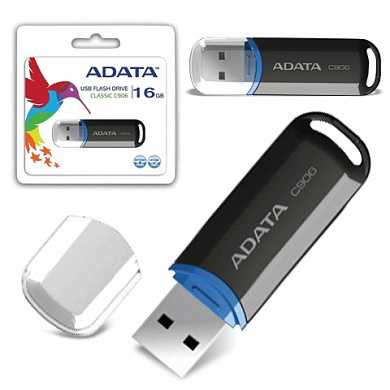 Флэш-диск 16 GB, A-DATA C906, USB 2.0, черный, AC906-16G-RBK (арт. 510519)