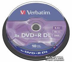 Диск DVD-RW, Емкость: 8,5 GB, Скорость записи 8х-12х;