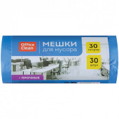 Мешки для мусора 30л OfficeClean ПНД, 30шт., прочные, синие, в рулоне (арт. 228593)