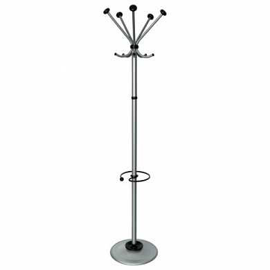 Вешалка-стойка "Квинтет ТМК-2", 1,93 м, диск 39 см, 5 крючков + место для зонтов, металл, серебристая (арт. 602352) купить в интернет-магазине ТОО Снабжающая компания от 39 739 T, а также и другие Вешалки-стойки напольные на сайте dulat.kz оптом и в розницу