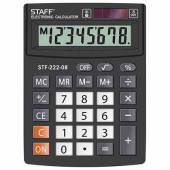 Калькулятор STAFF PLUS настольный STF-222, 8 разрядов, двойное питание, 138x103 мм (арт. 250418)